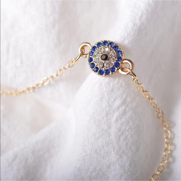 Fashion Single Chain Evil Eye Design Anklet - Picture 6 of 7